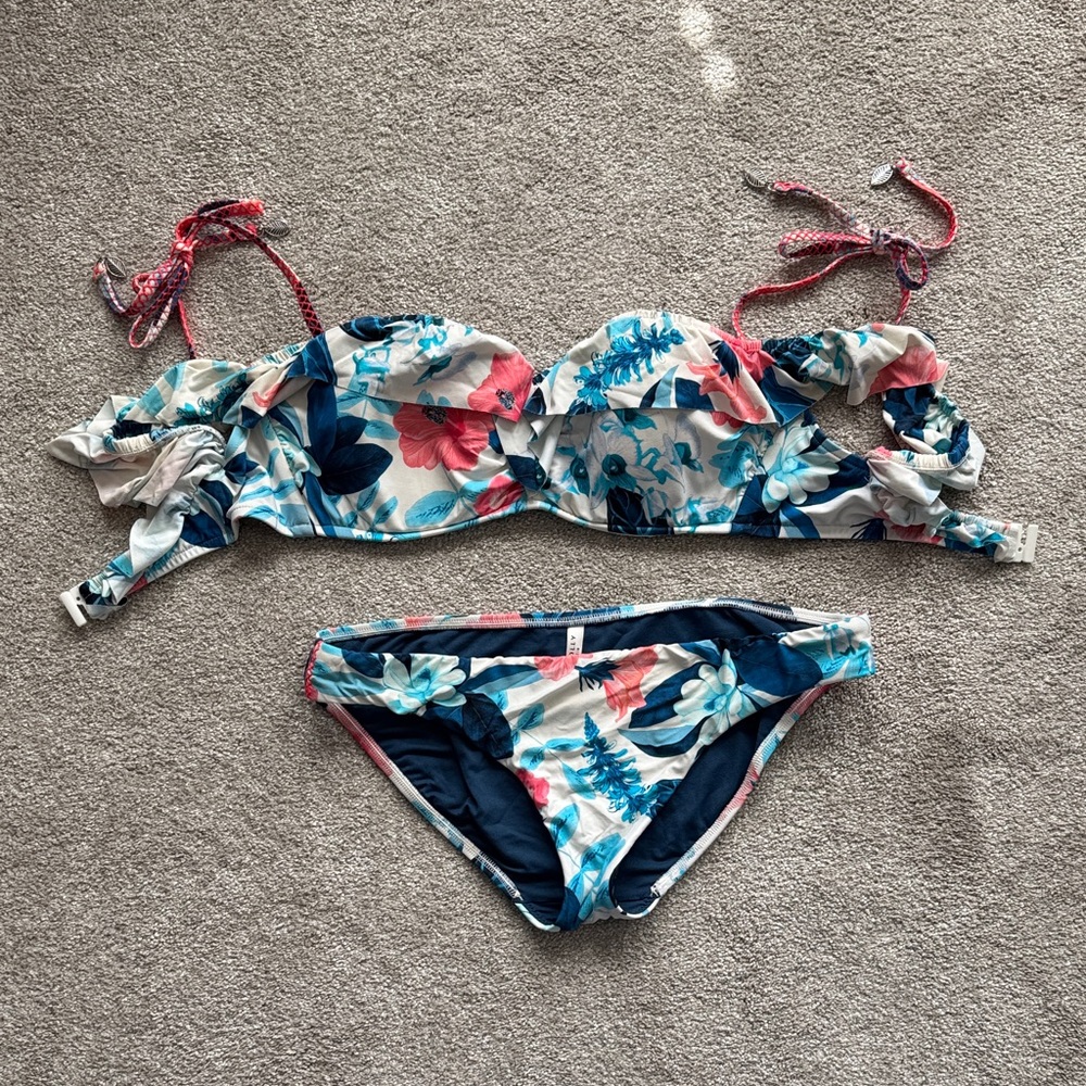 Seafolly Floral Bikini - Blue and Pink